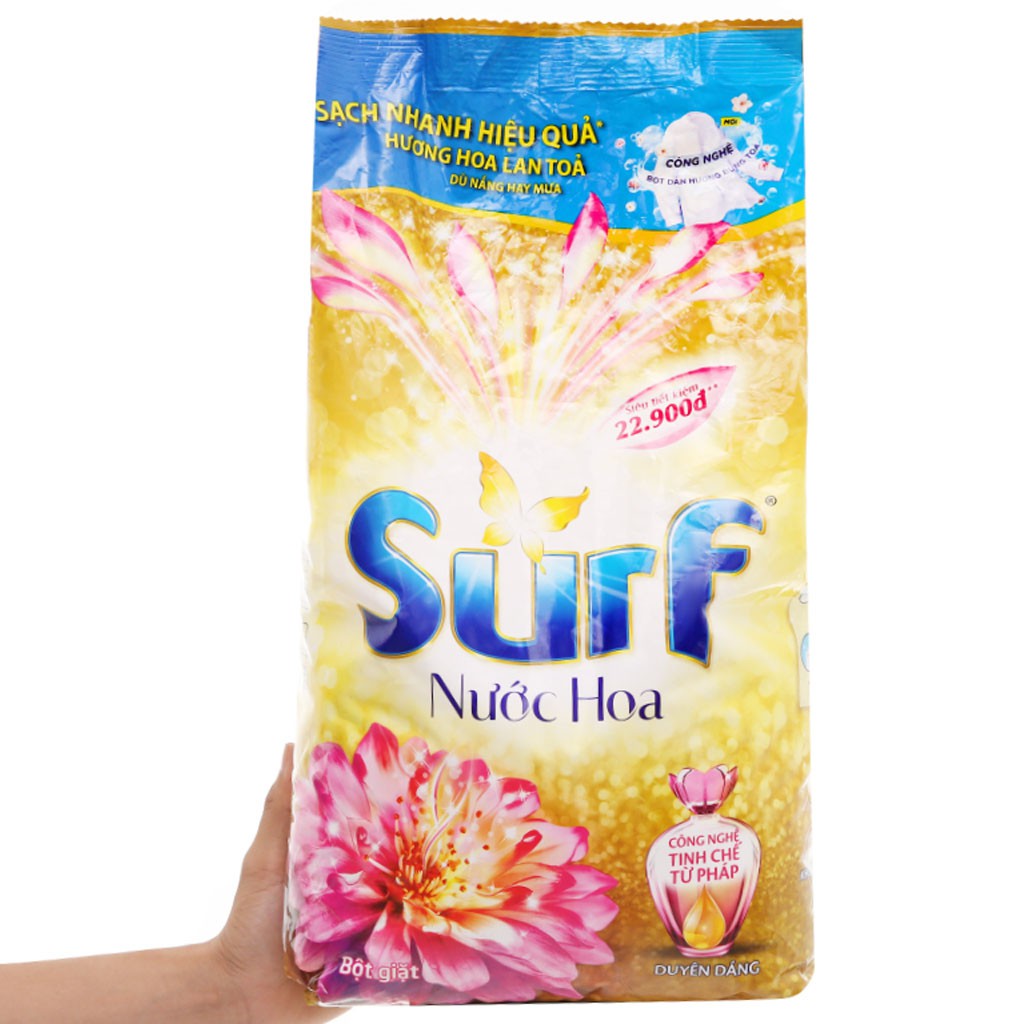 Bột Giặt Surf Hương Nước Hoa Duyên Dáng Túi 5,3kg (Công nghệ tinh chế từ pháp)