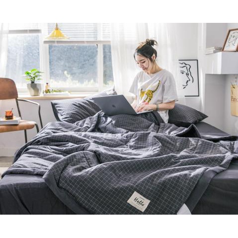 Bộ chăn, ga, gối Cotton Linen, Cotton Đũi Nhật Chăn Trần Siêu Mềm, Thoáng Khí