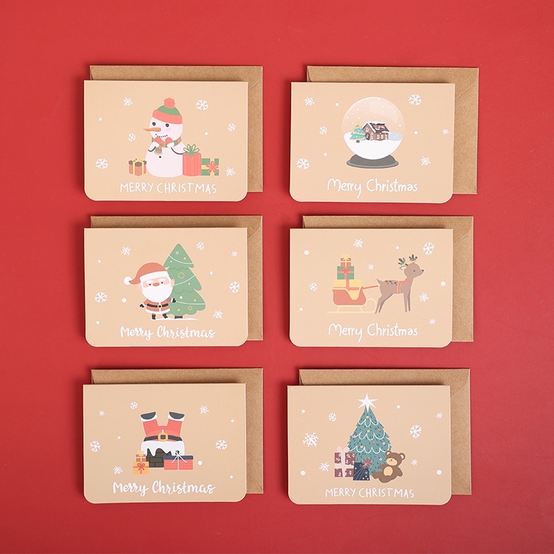 Set 6 thiệp giáng sinh đơn giản dễ thương