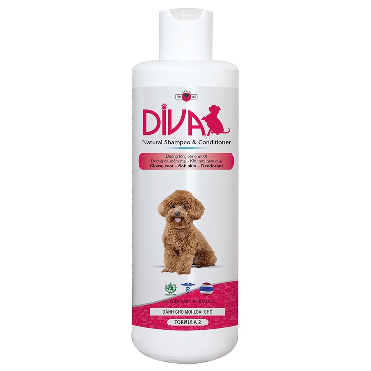 Sữa tắm cho chó - Sữa tắm Diva dành cho chó dưỡng lông, khử mùi và lưu hương thơm bền lâu - 260ml