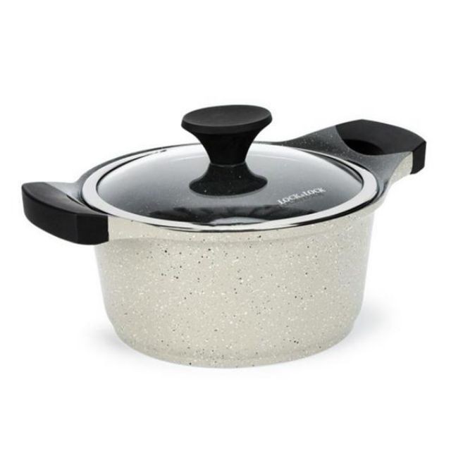 Nồi thân cao CookPlus Stone hai tay cầm 24cm Lock&Lock LCA6244D