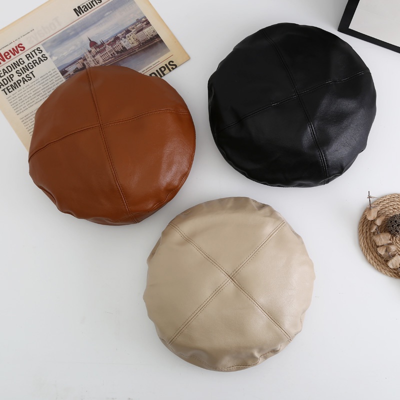 Mũ nồi, mũ beret nữ da hàn quốc thời trang