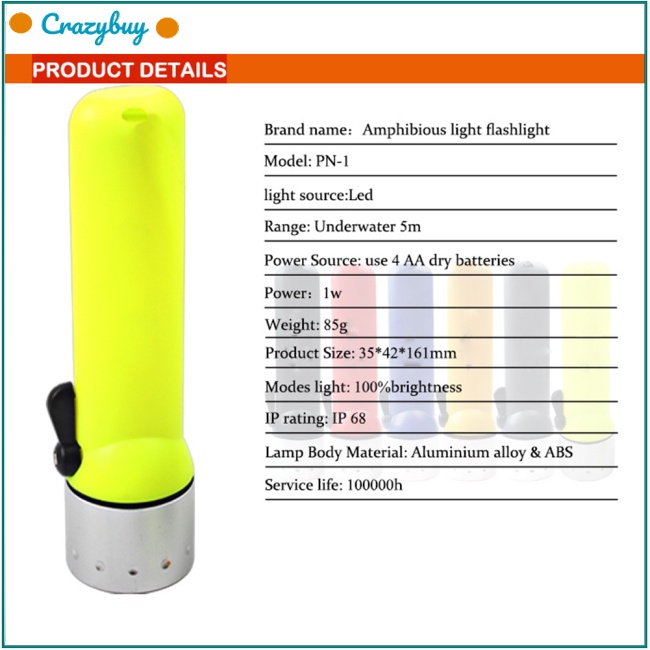 Cr Đèn Pin Led Chống Nước Tiện Dụng Khi Đi Lặn
