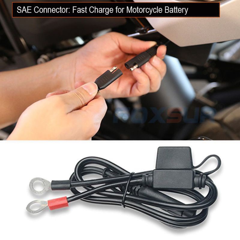 Cáp Ngắt Nối Sạc Bình Ắc Quy Nhanh 12V SAE Cho Xe Mô Tô