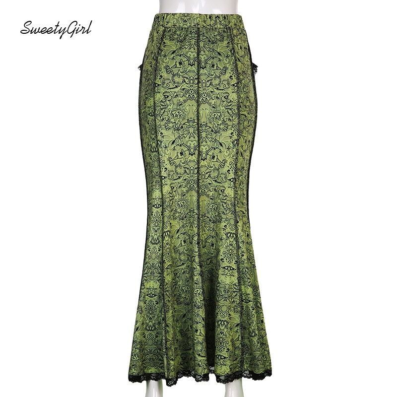 Chân Váy Maxi Lưng Cao Phong Cách Retro Thời Trang Dành Cho Nữ 2022