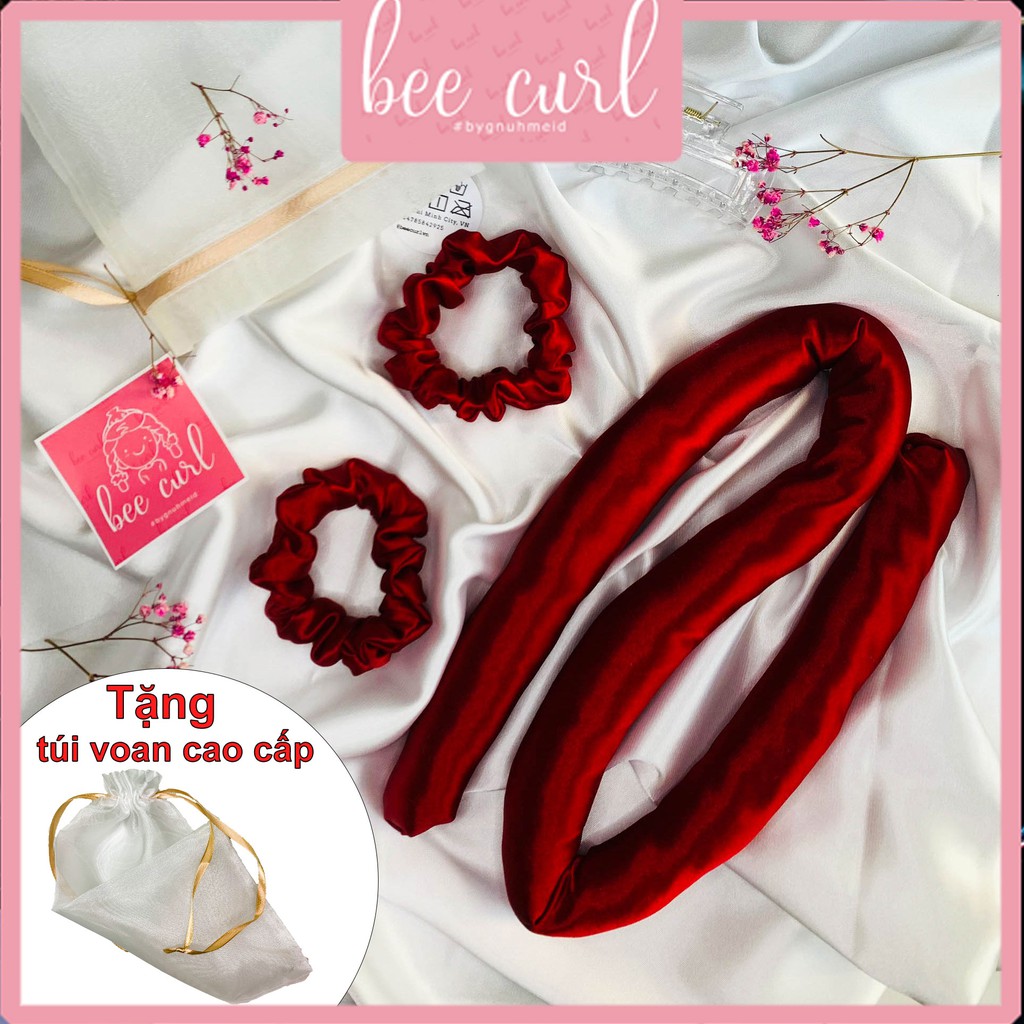 Thanh uốn tóc xoăn không cần nhiệt, uốn tóc xoăn không dùng nhiệt Bee Curl MỚI(1 thanh,2 cột tóc, kẹp tóc và 1 túi đựng)