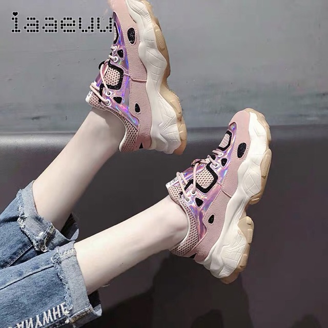 Giày thể thao nữ đế ghồ siêu nhẹ, lưới thoáng chân. | BigBuy360 - bigbuy360.vn