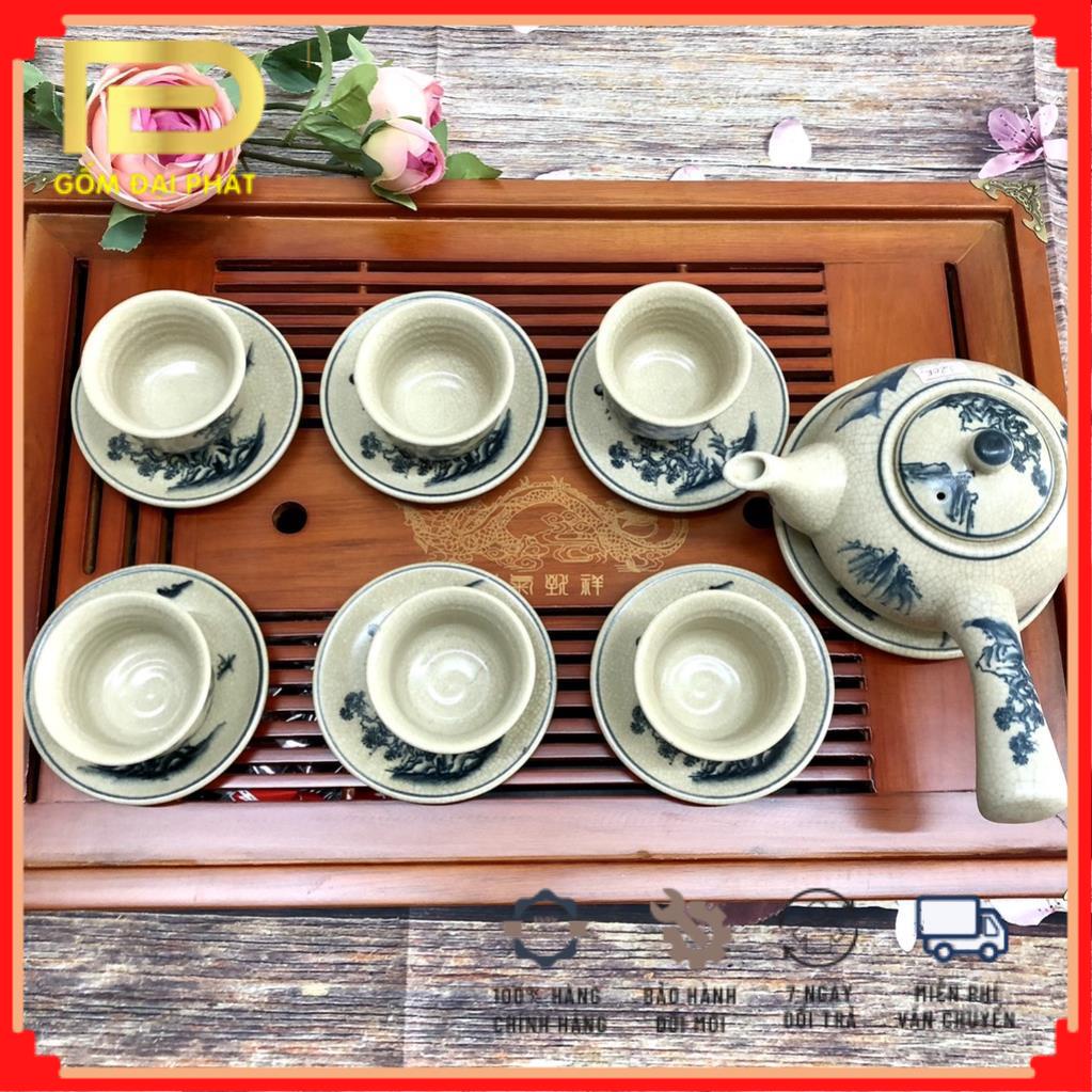 Bộ Ấm Chén Bát Tràng Loại 1, Bộ Ấm Chén Men Rạn Cổ Cao Cấp, Bộ Tách Trà Gốm Sứ Đẹp Nước Men Sáng Bóng