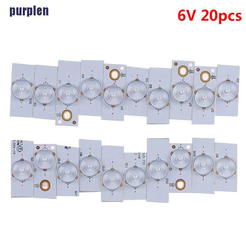 Set 20 hạt đèn SMD 6V với bộ lọc ống kính quang học dành cho đèn LED tivi 32-65 inch
