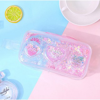 hộp bút kim tuyến sticker size to trái tim HB192 hộp bút dễ thương