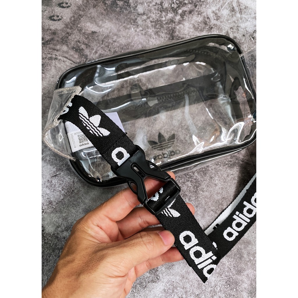 (HÀNG XUẤT XỊN) Túi bao tử das trong suốt B203 ORIGINALS CLEAR WAIST PACK BLACK CL5283 Kích thước: 20 cm x 6.5 cm x 12.5