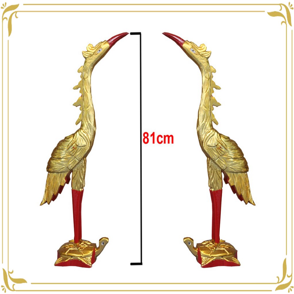 Hạc thờ gia tiên gỗ mít cao 81cm