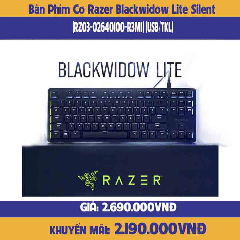 Bàn phím cơ Razer Blackwidow Lite Silent (RZ03-02640100-R3M1) (USB/TKL/Orange Switch)