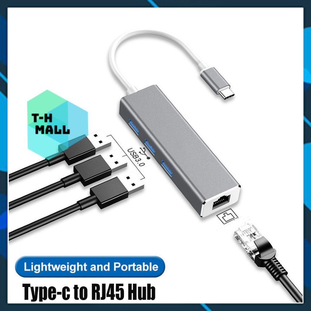 Bộ Chuyển Đổi Hub 4 Trong 1 Loại Type C/USB-A sang 3 Cổng USB 2.0/RJ45 Lan cho laptop laptop táo 4 in 1