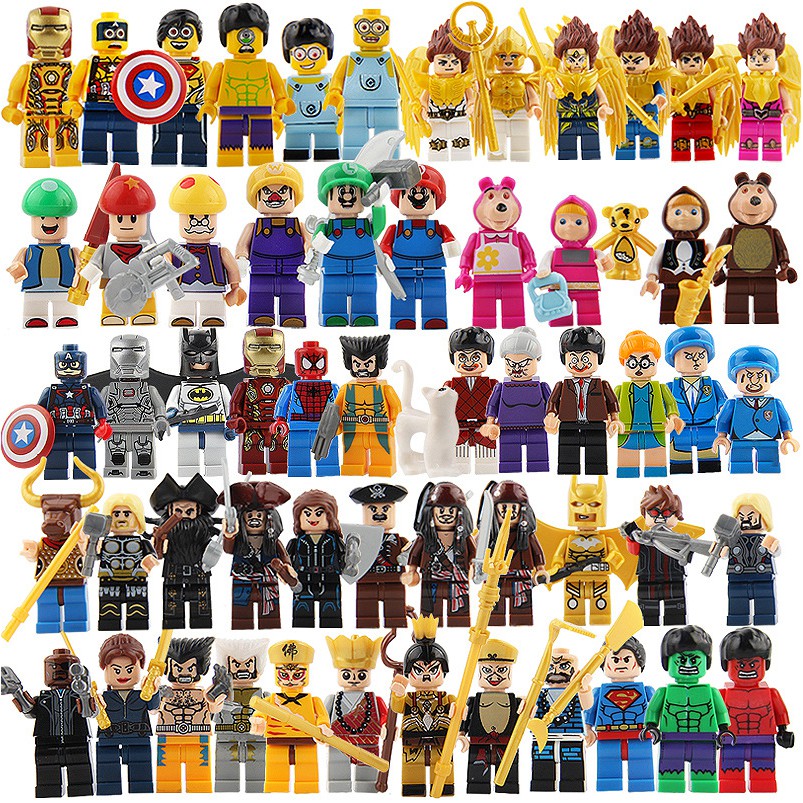 Set 50 Mô Hình Lego Hoạt Hình Biệt Đội Siêu Anh Hùng