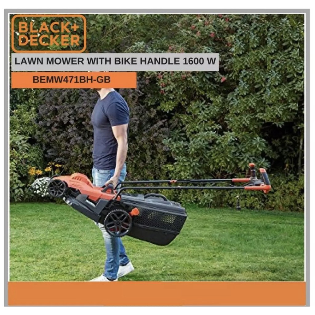 1600W Máy cắt cỏ xe đẩy 38cm Black+Decker BEMW471BH-B1 (thay thế cho EMAX38)