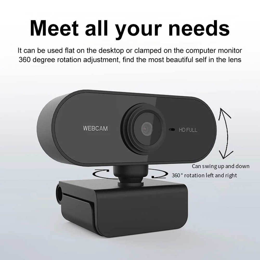 Webcam Hd 1080p Mini Kèm Micro Có Thể Xoay Tiện Dụng Cho Máy Tính