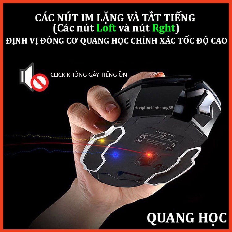 Chuột Gaming Không Dây G28 Dành Cho Game Thủ Click Không Gây Tiếng Ồn Có Đèn LED Chơi Game Cực Đã Bảo Hành 12 Tháng | BigBuy360 - bigbuy360.vn