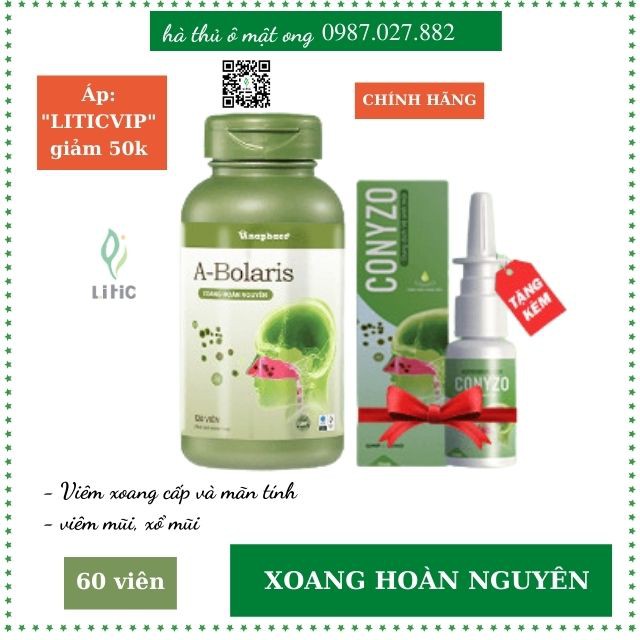 [ Tặng Tinh dầu] viêm xoang viêm mũi A Bolaris , Xoang Hoàn Nguyên 💖FREESHIP💖viên xoang viêm mũi LT88899UU