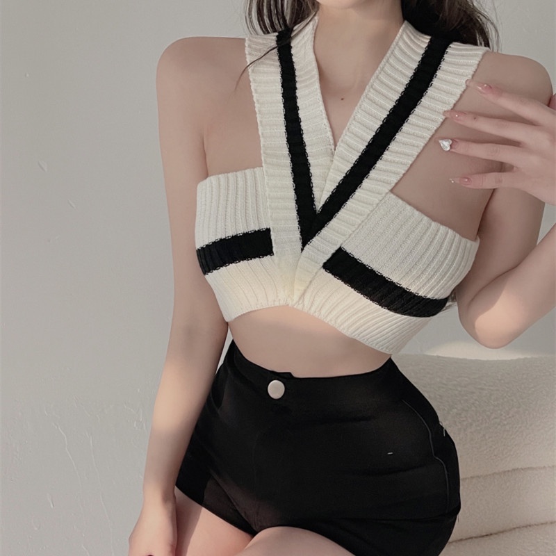 Áo Hai Dây Dệt Kim Thời Trang Mùa Hè Quyến Rũ Dễ Phối Đồ Cho Nữ