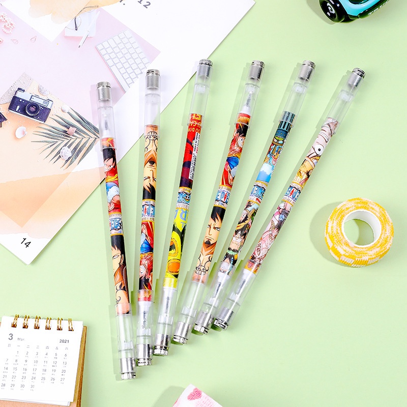 Bút Gel Xoay 0.5mm Dạ Quang Chống Trượt Độc Đáo Cho Học Sinh