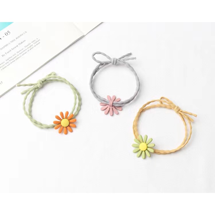 Dây Cột Tóc Cao Su Co Giãn Đính Hoa Cúc Nhỏ Xinh