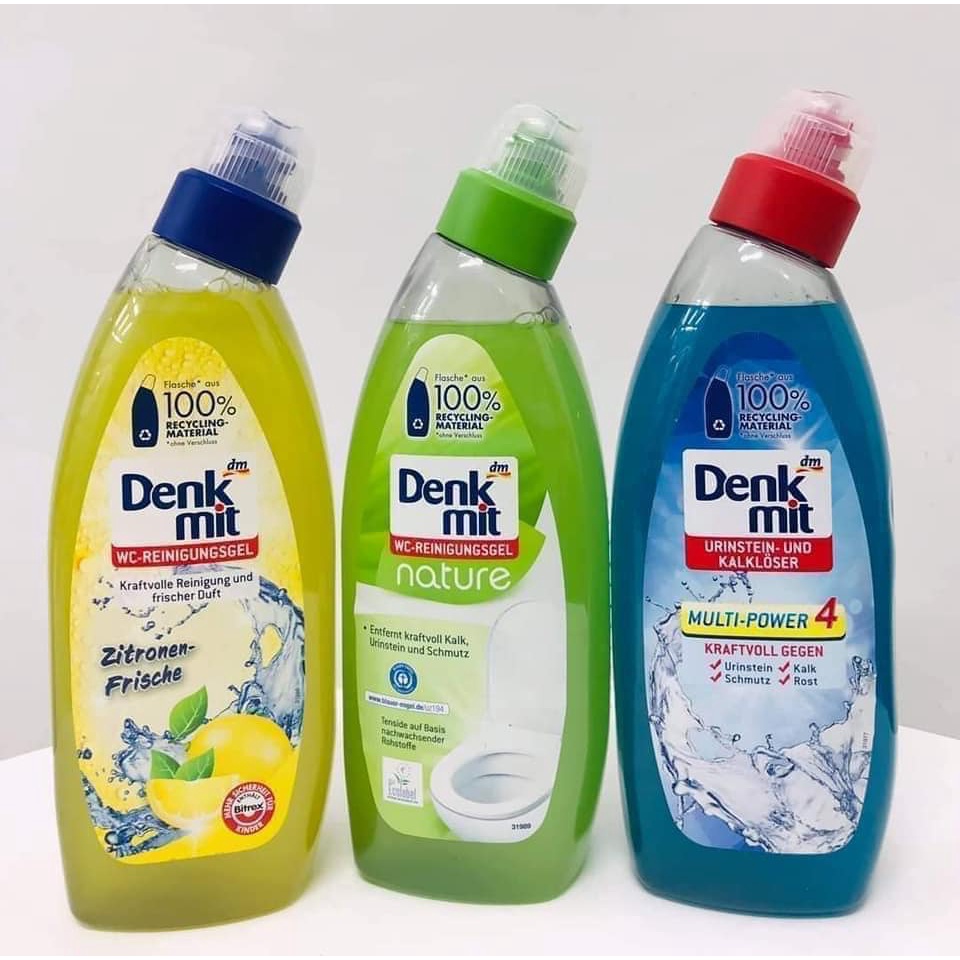 Tẩy bồn cầu, toilet, nhà tắm nhập khẩu từ Đức Denkmit WC-Reiniger dung tích 750 ml- sạch, thơm như wc resort