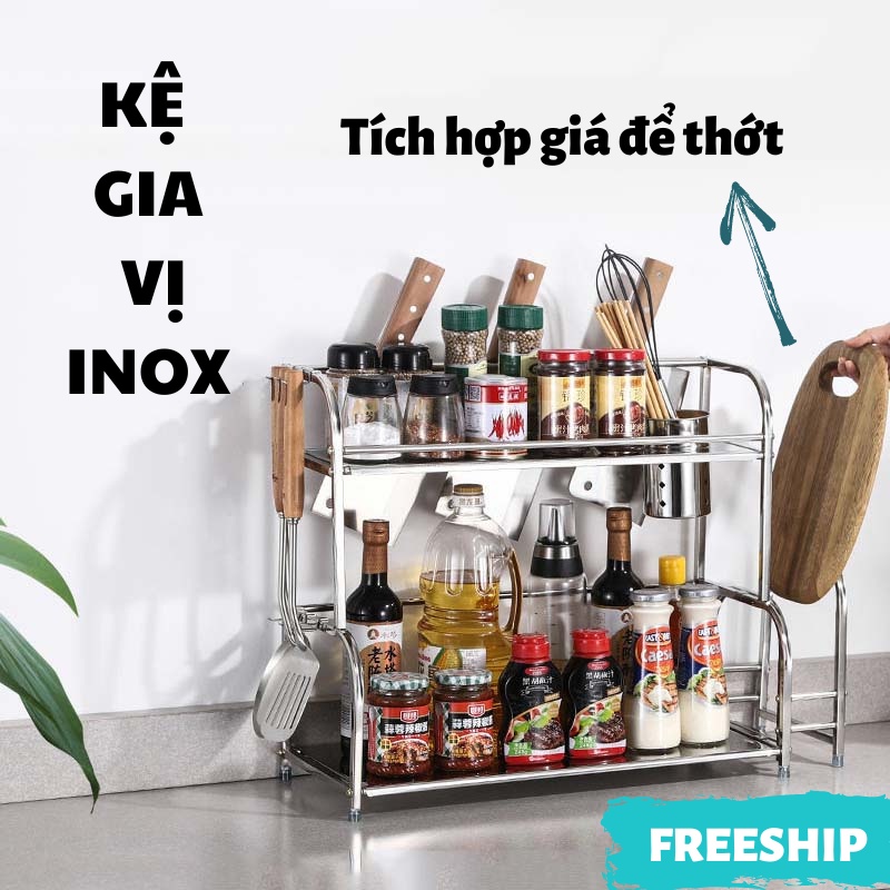 Kệ Đựng Gia Vị, Kệ Gia Vị Nhà Bếp Inox Đa Năng Tiện Gọn Chất Liệu Cao Cấp Chống Han Gỉ LEON OFFICIAL | BigBuy360 - bigbuy360.vn
