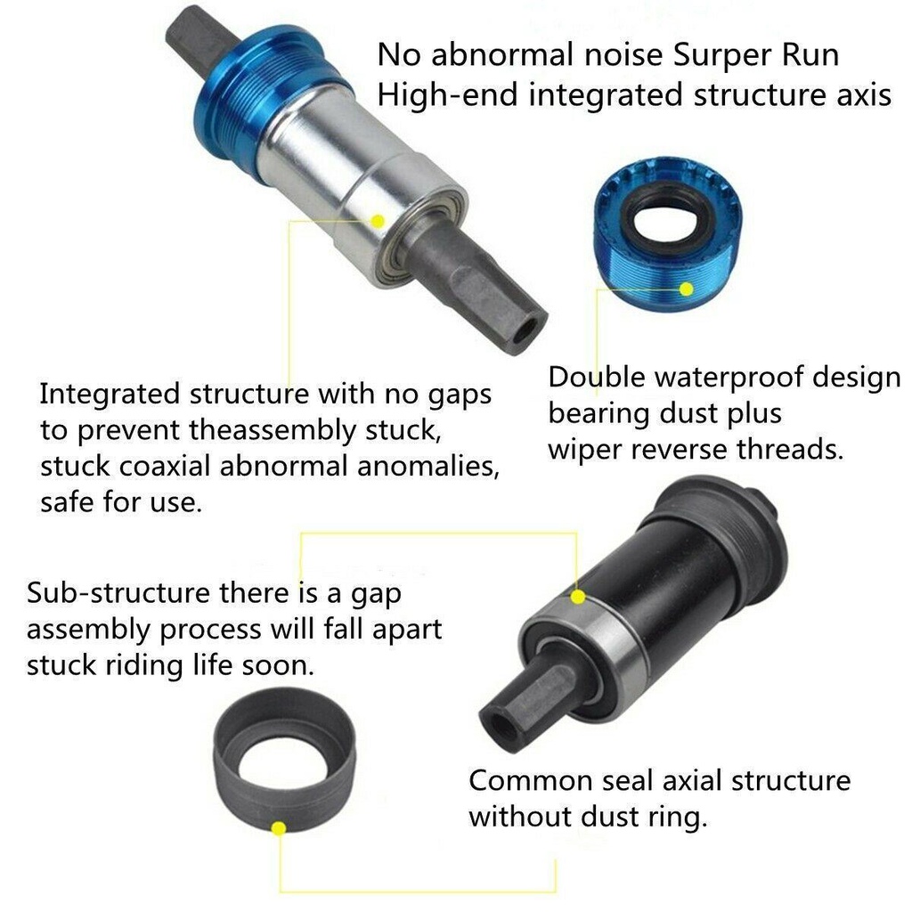 Trục Giữa Sườn Xe Đạp Leo Núi Hình Vuông 68x103-127.5mm