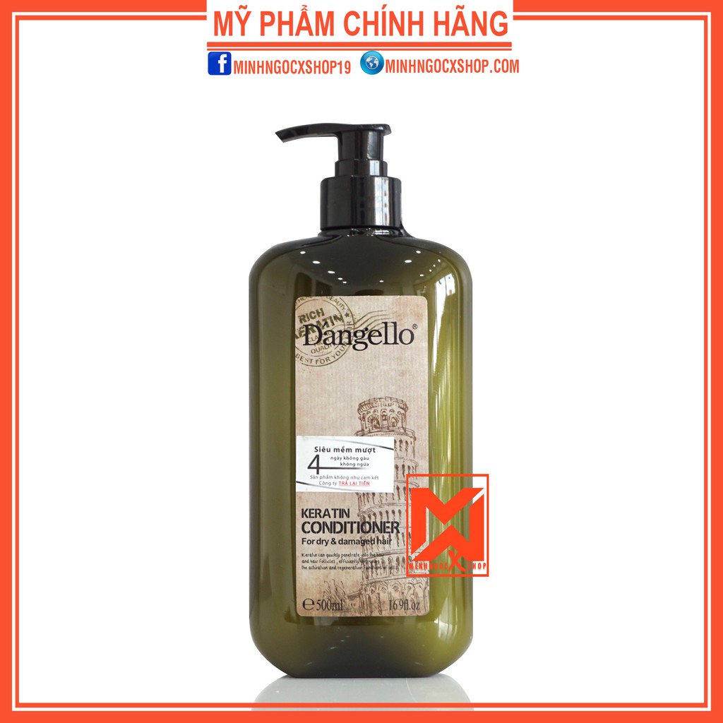 DA'NGELLO DẦU XẢ SIÊU MƯỢT KERATIN DANGELLO 500ML CHÍNH HÃNG