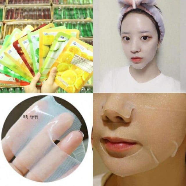 Combo 10 miếng Mặt nạ 3D Foodaholic: Collagen, Cà chua, Lựu, Dưa leo, Trà xanh, Lô hội, Sâm, Q10, Khoai tây....