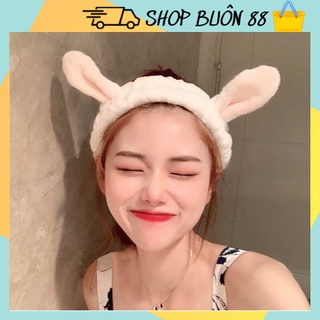 Băng đô turban tai thỏ 3D cài tóc vải bông mềm mại 88115 SHOP88