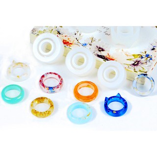 Khuôn silicone đổ resin làm nhẫn, khuôn nhẫn trơn và khuôn nhẫn tai mèo