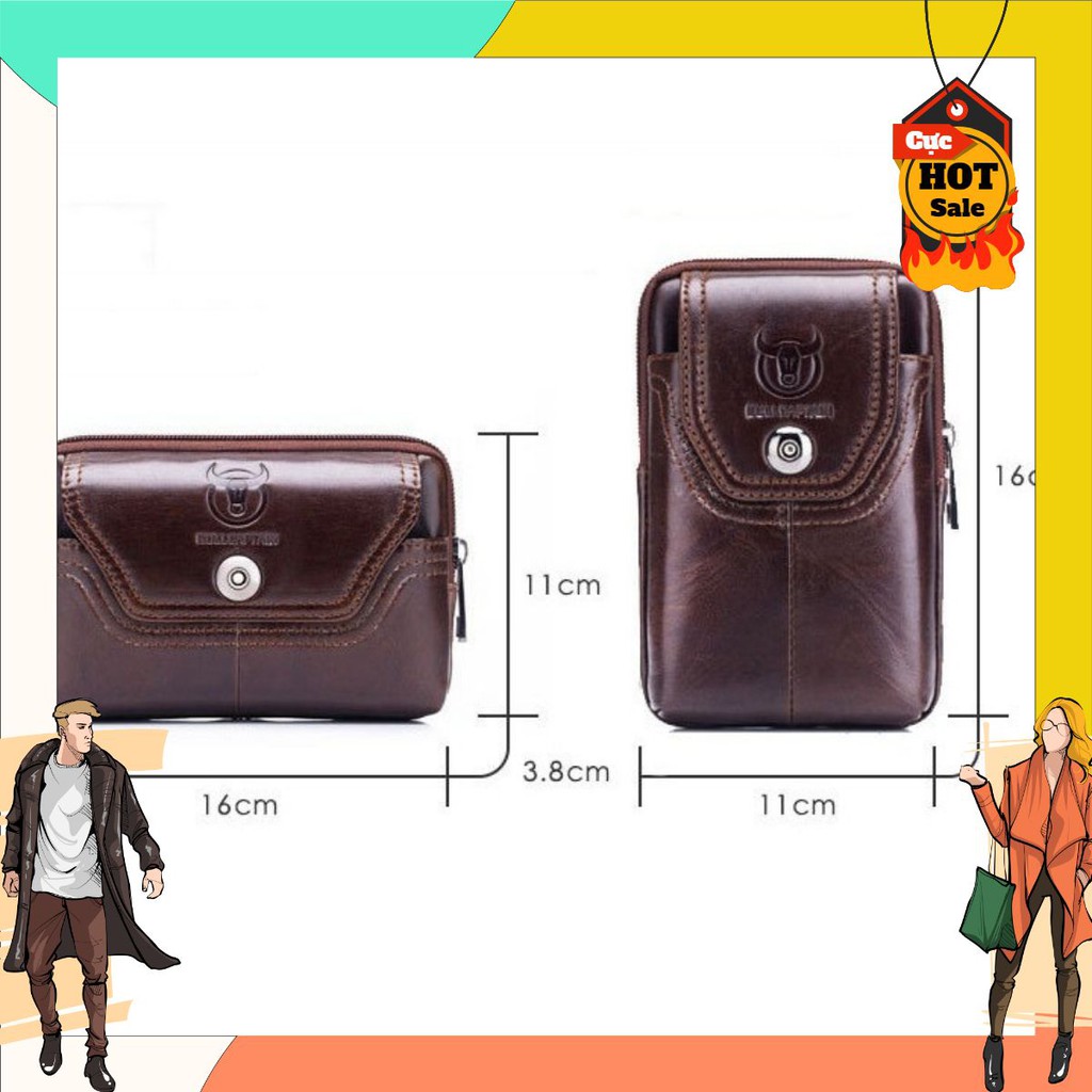 Túi đeo hông, đeo thắt lưng đựng điện thoại DA BÒ THẬT Zachi T09 | BigBuy360 - bigbuy360.vn