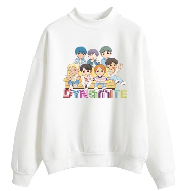 Áo Nỉ Sweater Form Rộng Unisex Cổ tròn In Hình Chàng Trai BTS Phong Cách Hàn Quốc