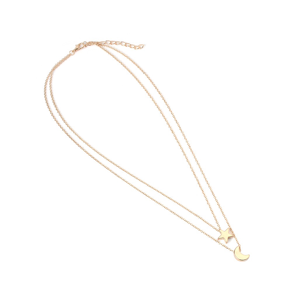 Dây Chuyền Mặt Trăng Và Ngôi Sao Đơn Giản Phong Cách Boho