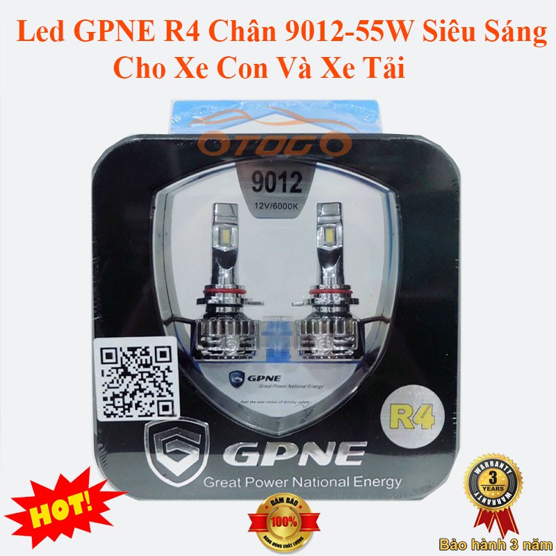 Bộ Đèn Led GPNE R4 Chân 9012 55W Có Canbus Chính Hãng , Cho Xe Con 12V Và Xe Tải 24V