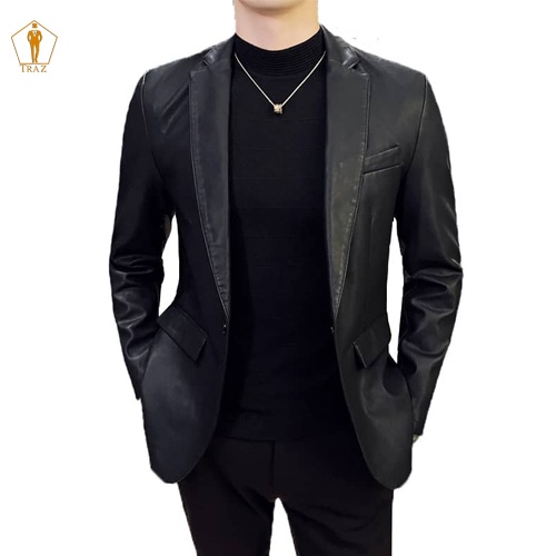 Áo Khoác Vest Da Nam TRAZ MEN Đờ Mi Chất Liệu Da Phong Cách Hàn Quốc Thời Trang Xuân Thu