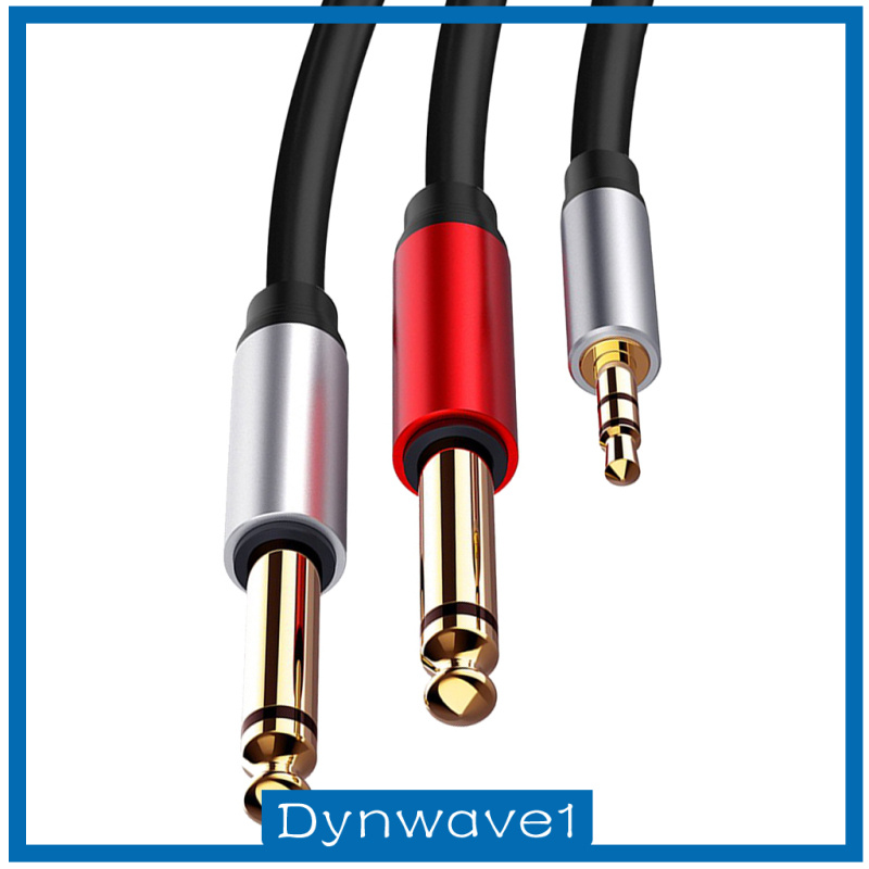 [DYNWAVE1]Stereo 1/8\" Mini Jack to Dual 1/4\" Cable Smartphone 3.5mm to Mixer 6.35mm Cord