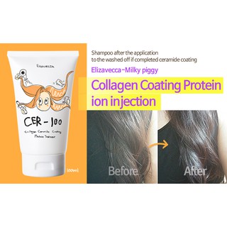 Kem dưỡng Tóc Elizavecca Milky Piggy Collagen Ceramide Coating Protein Treatment 100ml