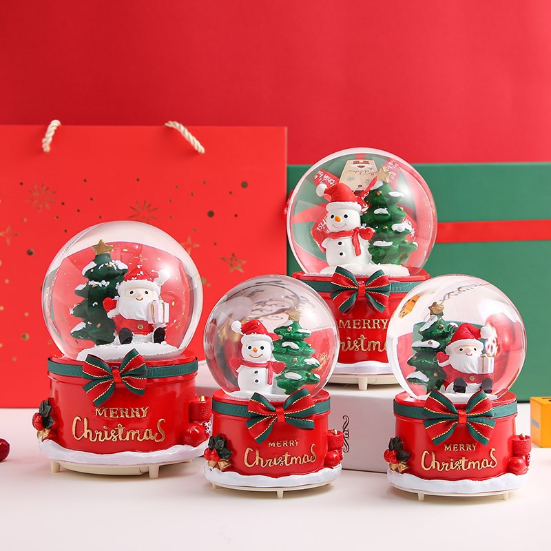 Quả Cầu Pha Lê Phát Nhạc Hình Hoa Tuyết Giáng Sinh