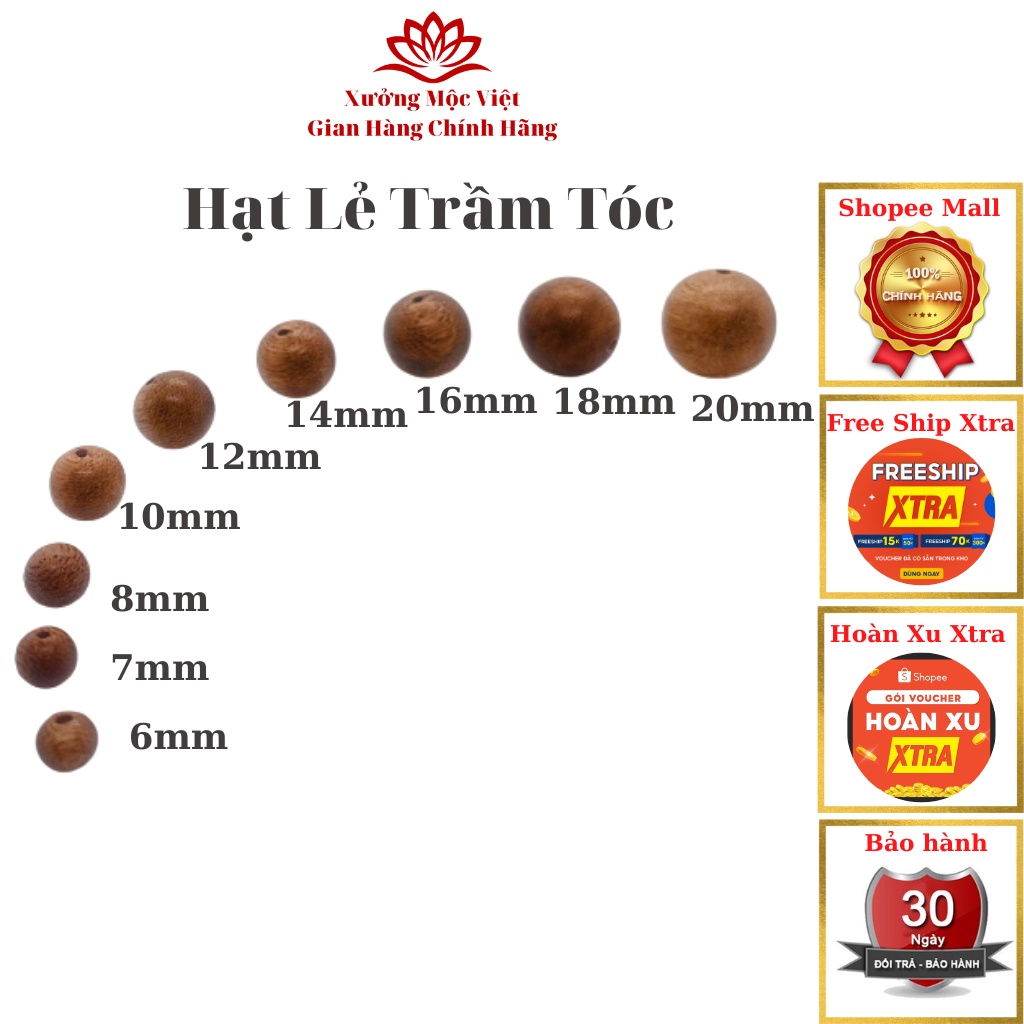 Hạt Trầm Hương Mix Vòng - Trầm Tóc Thường Xưởng Mộc Việt