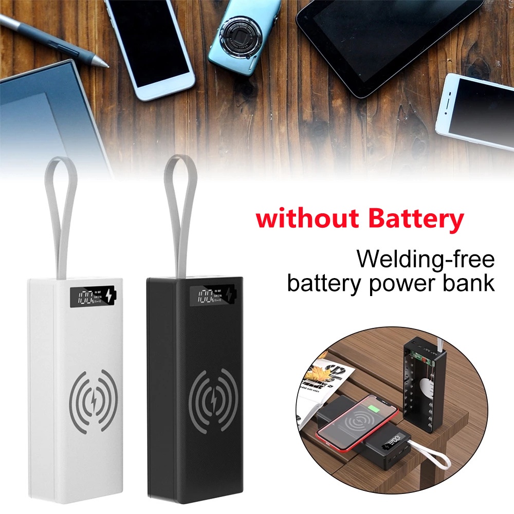 Hộp đựng pin sạc dự phòng có dây/ không dây tuỳ chọn nhiều màu siêu bền tiện dụng 16x18650 (có bán lẻ)