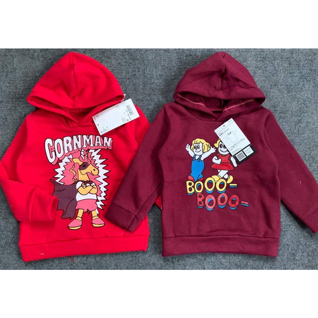 Áo nỉ mũ hoodie cho bé trai/ gái 7-18kg