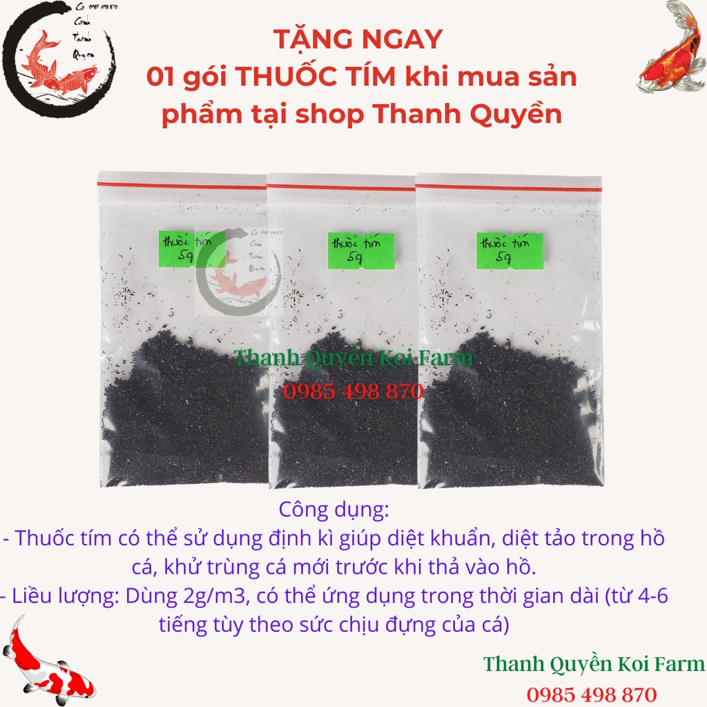 Cám cá koi thức ăn cá koi tăng màu và siêu tăng trưởng KING FEED gói 1kg  Hàng chất lượng cao