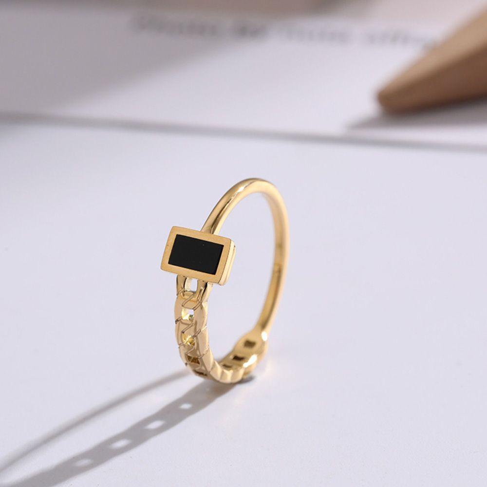 Nhẫn Thép Titan Không Đối Xứng Đơn Giản Phong Cách Hàn Quốc Cho Nam