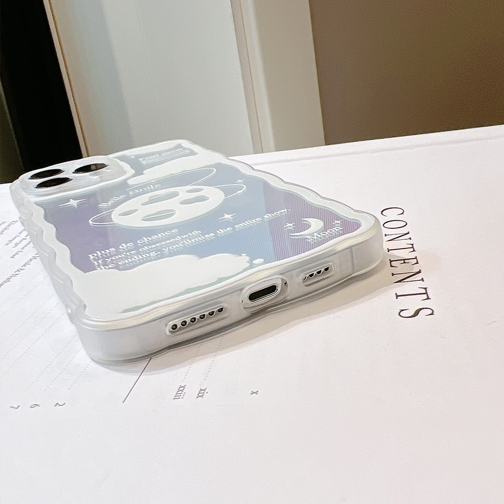 Ốp Điện Thoại TPU Mềm Trong Suốt Chống Sốc Viền Lượn Sóng Màu laser Cho iPhone 11 12 13 Pro max mini XS max xr 7 8 se2020 plus