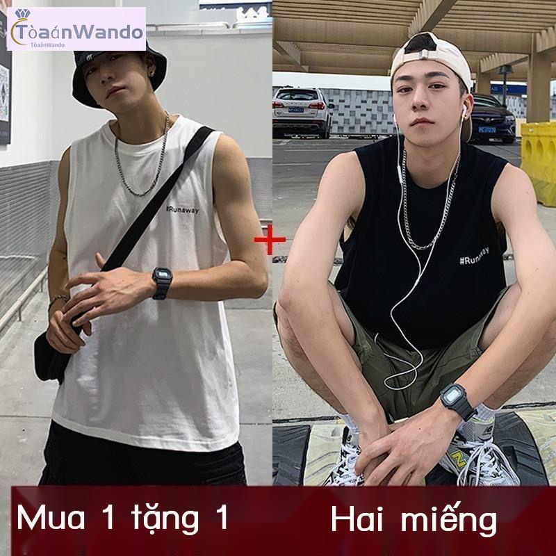 Mua Một Tặng Một Áo Ghi Lê Thể Thao Không Tay Cắt Eo Phong Cách Hồng Kông Thời Trang Mùa Hè Cho Nam