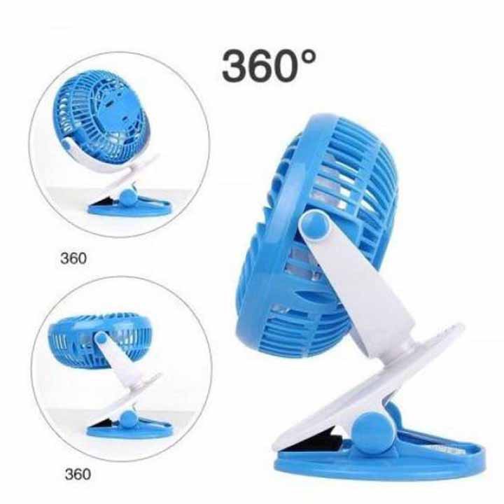 QUẠT KẸP BÀN PIN SẠC  XOAY 360 ĐỘ