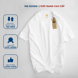 Áo Phông Trơn Nam TheGoong Cổ Tròn, Áo Thun Basic Cotton Cao Cấp Hàng Hiệu Thoáng Mát Kháng Khuẩn Tay Ngắn Màu Trắng